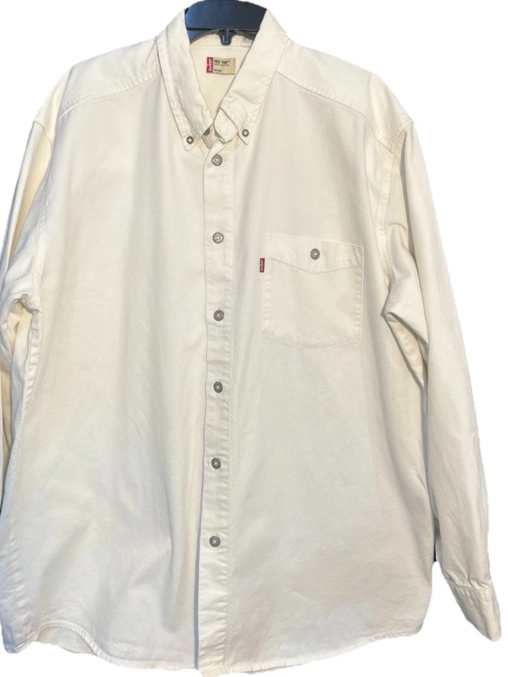 Vintage Levi's Red Tab Men's Button-Down Long Sleeve denim Shirt L white